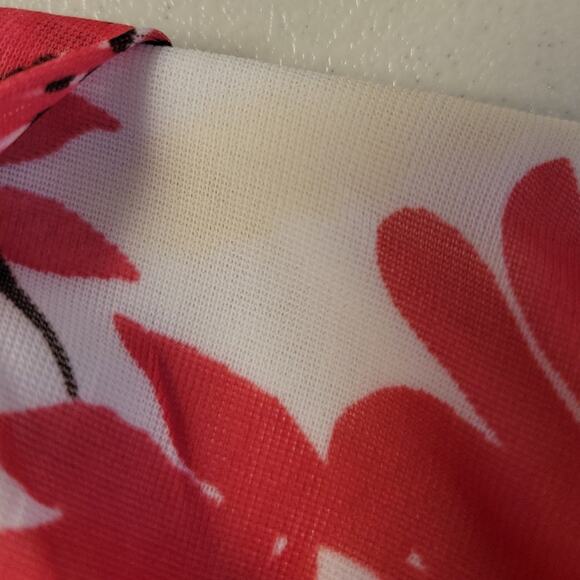 Y2K Baby Doll High Low Midi Dress Tropical Floral‎ 90s Summer Vacation Size S - Picture 6 of 8